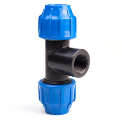 32mm x 1" PP Female Union Tee 90° for MDPE Pipe 32mm x 1" PP Female Union Tee 90° for MDPE Pipe