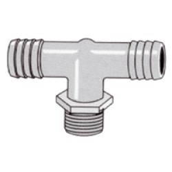 1/2 inch M Thread to 1/2 inch Barb x 1/2 Tee- Barb to Male Thread