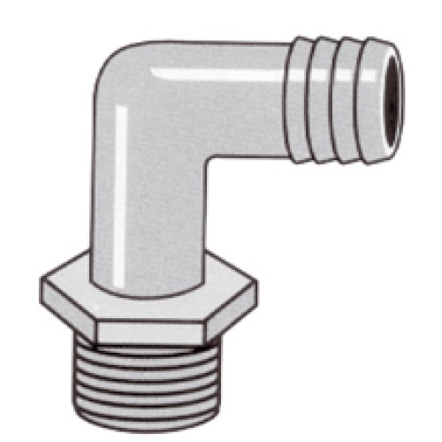 1 1/4" M Thread to 1 1/2" Barb Elbow-Male Thread to Barb 1 1/4" M Thread to 1 1/2" Barb Elbow-Male Thread to Barb