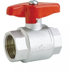 Low Pressure Plated Brass Ball Valve 1/4" BSP Female x 1/4" BSP Female 32 Bar T Handle
