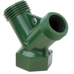 Garden Hose Y Connector 3/4" Female x 3/4" Male x 3/4" Male Garden Hose Threads