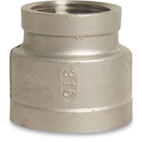 1/2 x 1/4 inch Stainless Steel 316 Reduced Socket Female x Female Threaded 1/2 x 1/4 inch Stainless Steel 316 Reduced Socket Female x Female Threaded