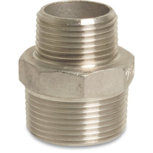 1/2 x 1/4 inch Stainless Steel 316 Reducing Nipple Male x Male Threaded 1/2 x 1/4 inch Stainless Steel 316 Reducing Nipple Male x Male Threaded